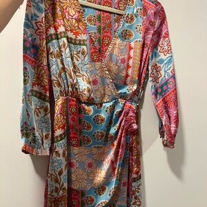Zara Multicolor Floral Long Sleeve Dress
